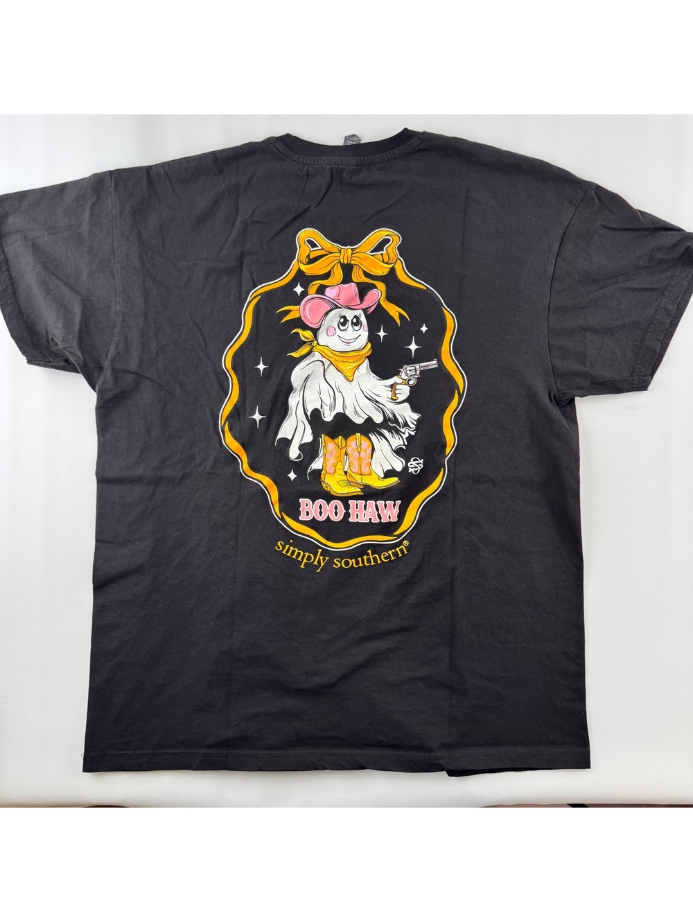 Simply Southern “Boo Haw” Halloween Cowboy Shirt Large
